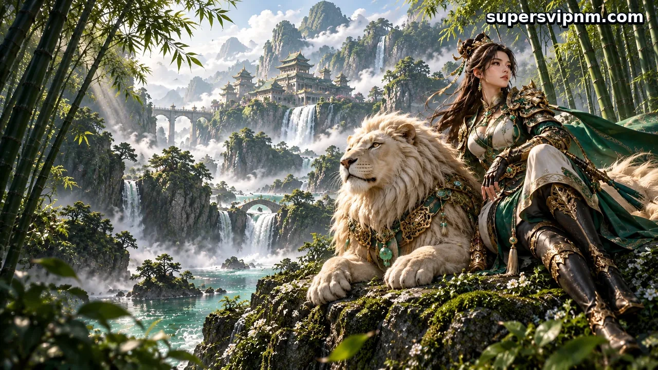 supersvip — Penjaga Singa Gading bersama seekor singa putih
